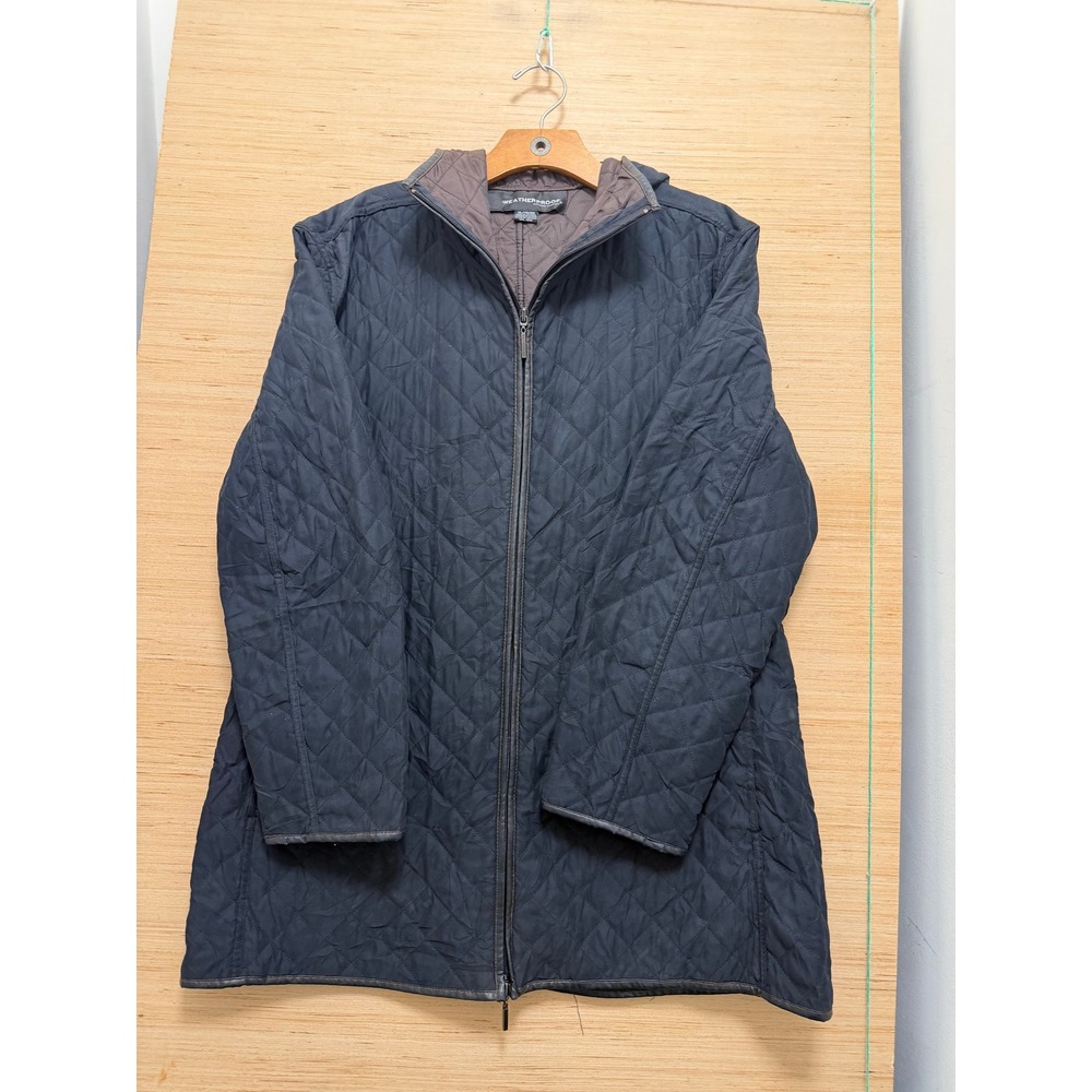 Weatherproof Garment Company Navy Blue Diamond Quilted Hooded Jacket XL 7220